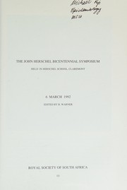 Front cover of The John Herschel Bicentennial Symposium by John Herschel Bicentennial Symposium (1992 Herschel School)