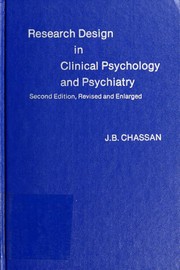 Front cover of Research design in clinical psychology and psychiatry by J. B. Chassan
