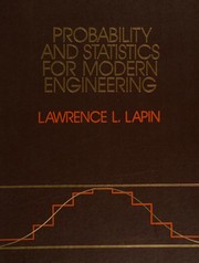 Cover of Probability and statistics for modern engineering by Lawrence L. Lapin