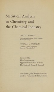 Cover of Statistical Analysis in Chemistry and the Chemical Industry by Carl A. Bennett