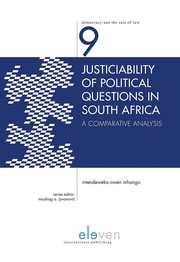 Front cover of Justiciability of Political Questions in South Africa by MHANGO