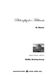 Cover of Philosophy for Militants by Michael Munro