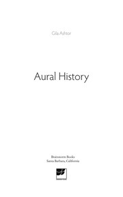 Cover of Aural History by Gila Ashtor