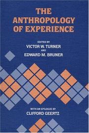Front cover of The Anthropology of experience by Edward M. Bruner
