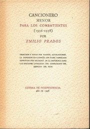 Front cover of Cancionero menor para los combatientes (1936-1938) by Emilio Prados