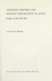 Front cover of Agrarian Reform and Peasant Revolution in Spain by Edward E. Malefakis