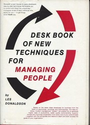 Front cover of Desk Book Of New Techniques For Managing People by Les Donaldson