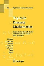 Front cover of Topics in Discrete Mathematics by Martin Klazar