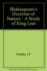 Cover of Shakespeare's doctrine of nature by John F. Danby