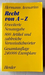 Cover of Recht von A-Z by Hermann Avenarius