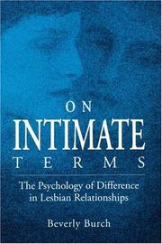 Cover of On Intimate Terms by Beverly Burch
