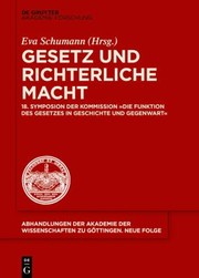 Front cover of Gesetz und Richterliche Macht by Eva Schumann