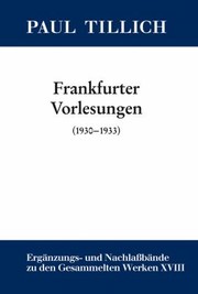 Front cover of Frankfurter Vorlesungen : (1930-1933) by Erdmann Sturm