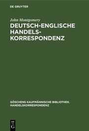 Front cover of Deutsch-Englische Handelskorrespondenz by John Montgomery
