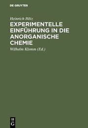 Cover of Experimentelle Einführung in Die Anorganische Chemie by Heinrich Biltz
