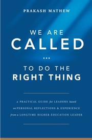 Cover of We Are Called...to Do the Right Thing by Prakash Mathew