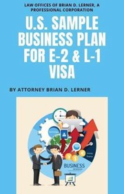 Cover of Business Plan for e-2 and l-1 Visa by Brian Lerner
