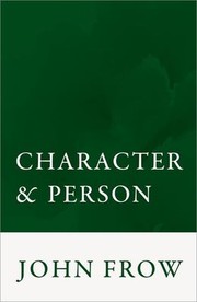 Cover of Character and Person by John Frow