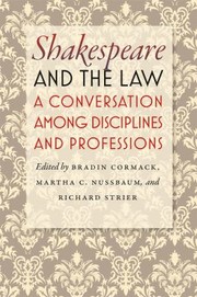 Cover of Shakespeare and the law by Bradin Cormack