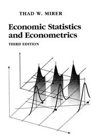 Front cover of Economic statistics and econometrics by Thad W. Mirer