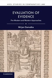 Front cover of Evaluation of Evidence by Mirjan Damaska
