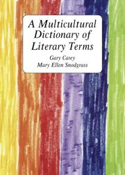 Cover of A multicultural dictionary of literary terms by Gary Carey