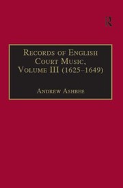 Front cover of Records of English Court Music by Andrew Ashbee