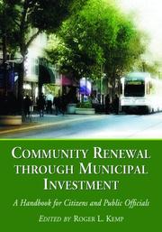 Front cover of Community Renewal Through Municipal Investment by Roger L. Kemp