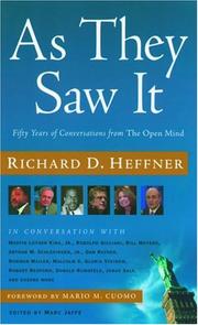 Front cover of As They Saw It by Richard D. Heffner
