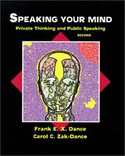 Cover of Speaking your mind by Frank E. X. Dance
