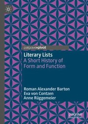 Cover of Literary Lists by Roman Alexander Barton
