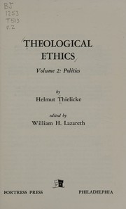 Front cover of Theological Ethics of Politics by Helmut Thielicke