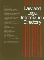 Front cover of Law and legal information directory by Laurie J. Fundukian
