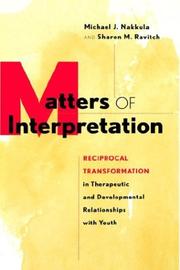 Cover of Matters of interpretation by Michael J. Nakkula