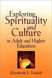 Front cover of Exploring Spirituality and Culture in Adult and Higher Education by Elizabeth J. Tisdell