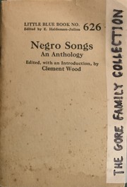 Cover of Negro songs by Wood, Clement