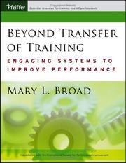 Cover of Beyond Transfer of Training by Mary L. Broad