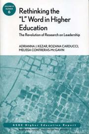 Cover of Rethinking the "L" word in higher education by Adrianna J. Kezar