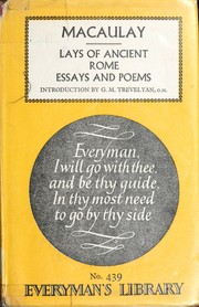 Front cover of The lays of ancient Rome & miscellaneous essays and poems by Thomas Babington Macaulay
