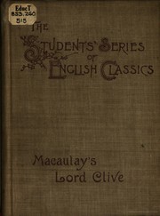 Cover of Lord Clive by Thomas Babington Macaulay