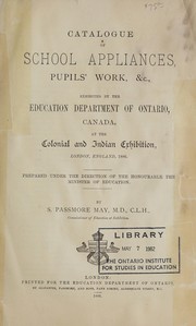 Front cover of Catalogue of school appliances, pupils' work, etc by S. Passmore May