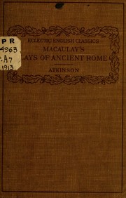 Front cover of Macaulay's Lays of ancient Rome, and other poems by Thomas Babington Macaulay