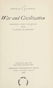 Front cover of War and Civilization by Arnold J. Toynbee