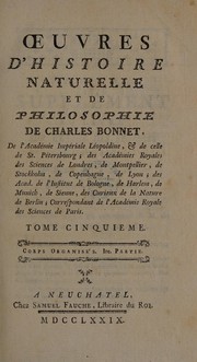 Front cover of ¿uvres d'histoire naturelle et de philosophie by Charles Bonnet