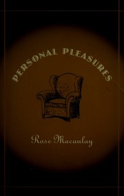 Cover of Personal pleasures by Rose Macaulay