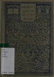 Front cover of Lays of ancient Rome and other poems by Thomas Babington Macaulay