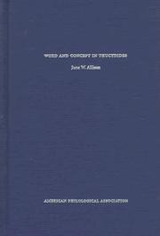 Front cover of Word and concept in Thucydides by June W. Allison