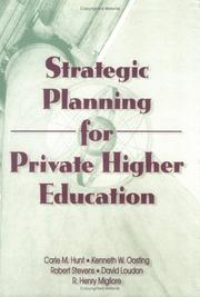 Front cover of Strategic planning for private higher education by Carle M. Hunt