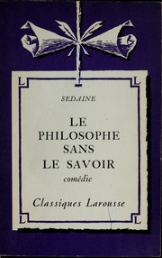 Cover of Le philosophe sans le savoir by Michel-Jean Sedaine