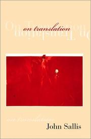 Cover of On Translation: by John Sallis